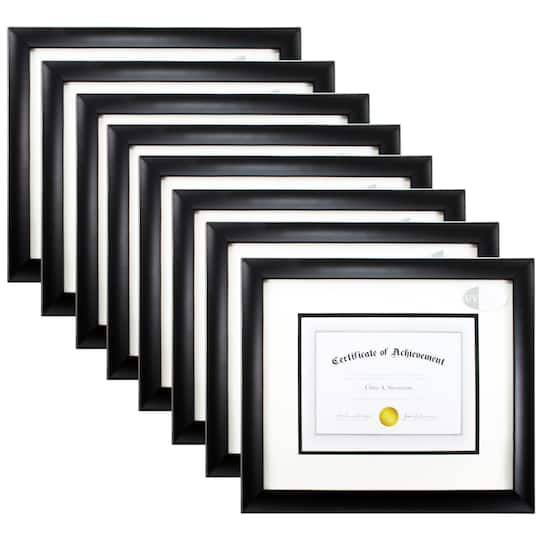 8 Pack: Black, 13&#x22; x 15.5&#x22; With 8.5&#x22; x 11&#x22; Double Mat, Document Frame by Studio D&#xE9;cor&#xAE;